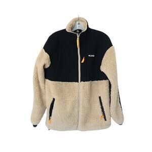 COLUMBIA Ballistic Ridge Fleece Zip-Up Jacket - Black & Beige - S
